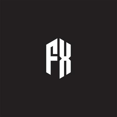 FX Logo monogram with hexagon shape style design template