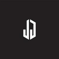 JJ Logo monogram with hexagon shape style design template vector