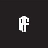 RF Logo monogram with hexagon shape style design template vector