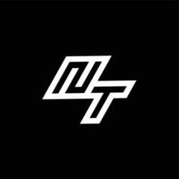 NT logo monogram with up to down style negative space design template vector
