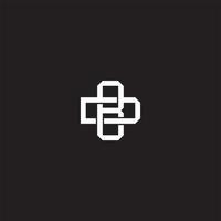 BD Initial letter overlapping interlock logo monogram line art style vector