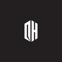 OH Logo monogram with hexagon shape style design template vector