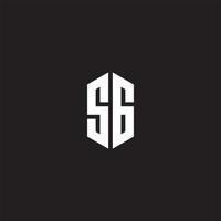 SG Logo monogram with hexagon shape style design template vector