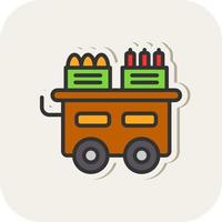 Food Cart Vector Icon Design