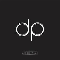 DP Initial Letter Split Lowercase Logo Modern Monogram Template Isolated on Black White vector