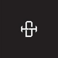 Initial letter overlapping interlock logo monogram line art style vector