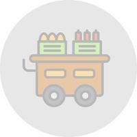 Food Cart Vector Icon Design