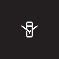 BY Initial letter overlapping interlock logo monogram line art style vector