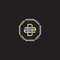 DZ Initial letter overlapping interlock logo monogram line art style vector