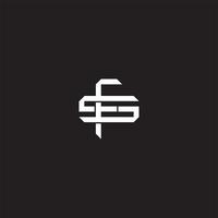 FS Initial letter overlapping interlock logo monogram line art style vector