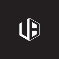 UB Logo monogram hexagon with black background negative space style vector