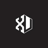 xu logo monograma hexágono con negro antecedentes negativo espacio estilo vector