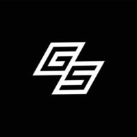 GS logo monogram with up to down style negative space design template vector