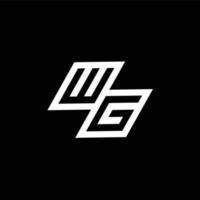 WG logo monogram with up to down style negative space design template vector