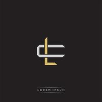 LC Initial letter overlapping interlock logo monogram line art style vector