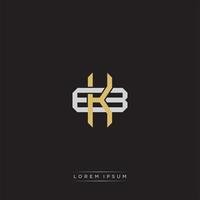 Initial letter overlapping interlock logo monogram line art style vector