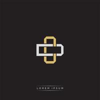 CD Initial letter overlapping interlock logo monogram line art style vector