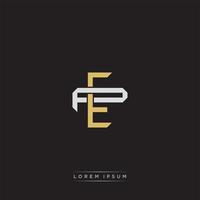 EP Initial letter overlapping interlock logo monogram line art style vector