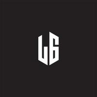 LG Logo monogram with hexagon shape style design template vector