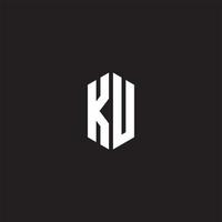 ku logo monograma con hexágono forma estilo diseño modelo vector