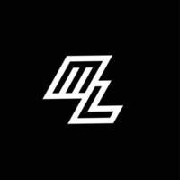 ml logo monograma con arriba a abajo estilo negativo espacio diseño modelo vector