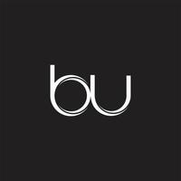 BU Initial Letter Split Lowercase Logo Modern Monogram Template Isolated on Black White vector