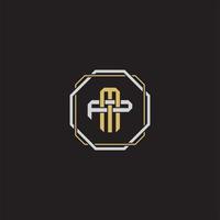 MP Initial letter overlapping interlock logo monogram line art style vector