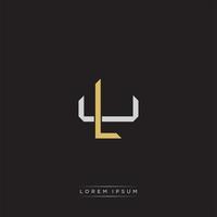 LU Initial letter overlapping interlock logo monogram line art style vector
