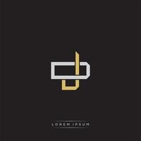 JD Initial letter overlapping interlock logo monogram line art style vector