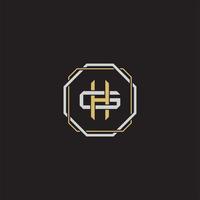 Initial letter overlapping interlock logo monogram line art style vector