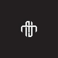 Initial letter overlapping interlock logo monogram line art style vector