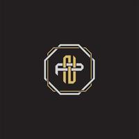 Initial letter overlapping interlock logo monogram line art style vector