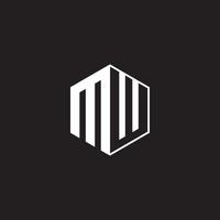 mw logo monograma hexágono con negro antecedentes negativo espacio estilo vector