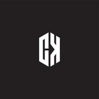 CK Logo monogram with hexagon shape style design template vector