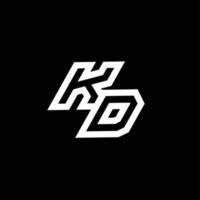 KD logo monogram with up to down style negative space design template vector