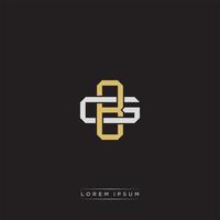 BG Initial letter overlapping interlock logo monogram line art style vector