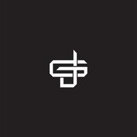JG Initial letter overlapping interlock logo monogram line art style vector