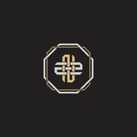 Initial letter overlapping interlock logo monogram line art style vector