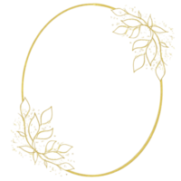 ouro floral arredondado quadro, Armação guirlanda feriado bokeh fundo, Casamento convite modelo png