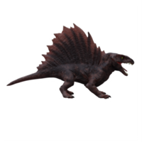 3d dimetrodonte dinosauro isolato png