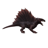 3d dimétrodon dinosaure isolé png