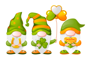 Green Irish gnomes. Happy St Patricks Day png