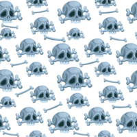 Seamless pattern with Human skull and crossbones, head of skeleton. Symbol of death or dangerous png