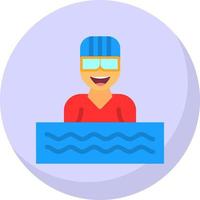 Swimmer Vector Icon Design