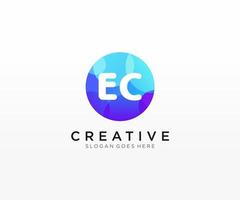 EC initial logo With Colorful Circle template vector. vector