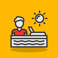 Sunbathing Vector Icon Design