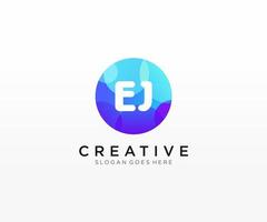 EJ initial logo With Colorful Circle template vector. vector