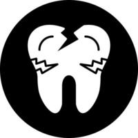 icono de vector de caries