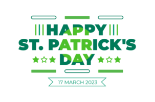 Happy St. Patrick's Day typography design template png