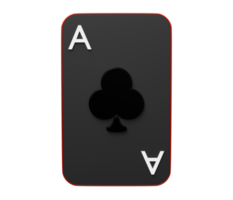 Ace clubs playing card 3d png